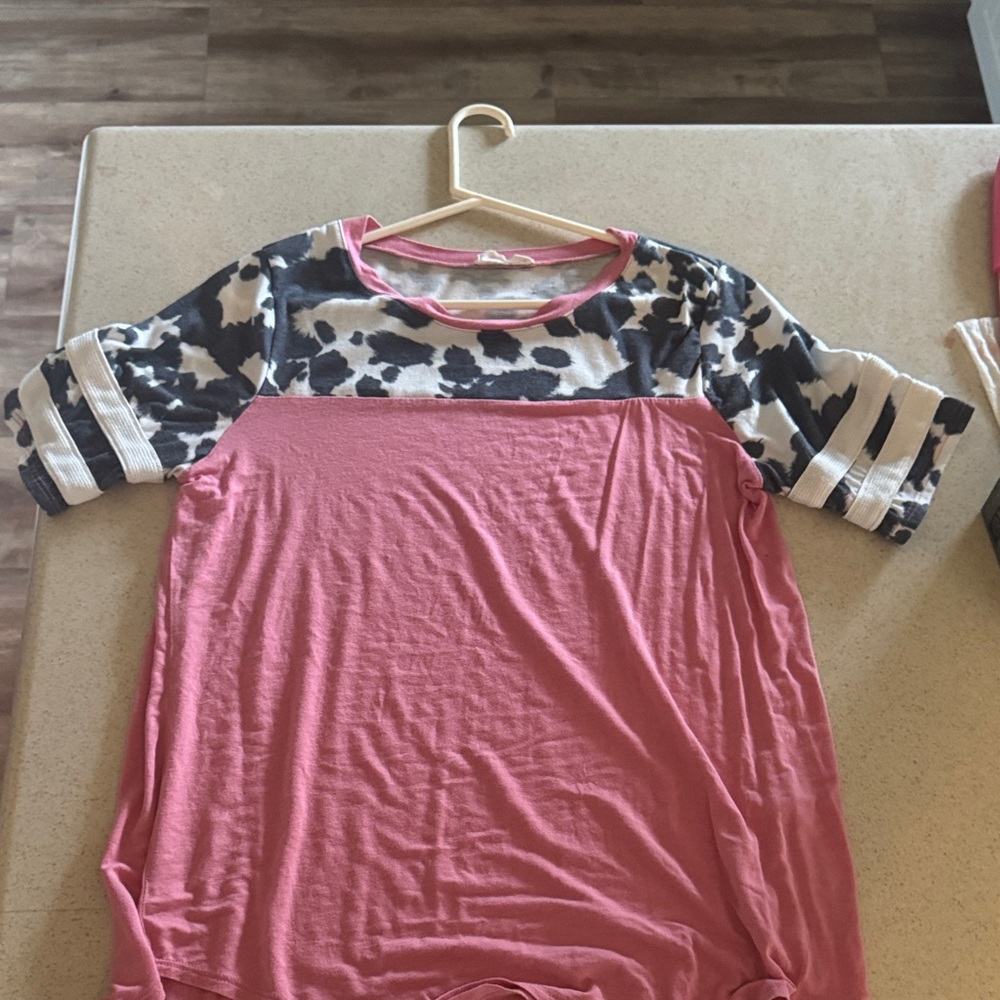 Pink and Black Patterned Top